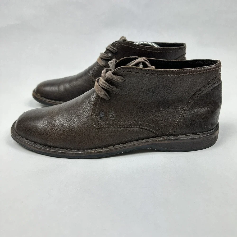 John Varvatos Chukka Boots‎ Mens Brown Leather Lace Up Spain Heritage Rugged